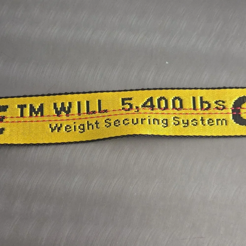 OFF-WHITE Industrial Yellow Black Web Logo Belt Virgil Abloh Metal Buckle